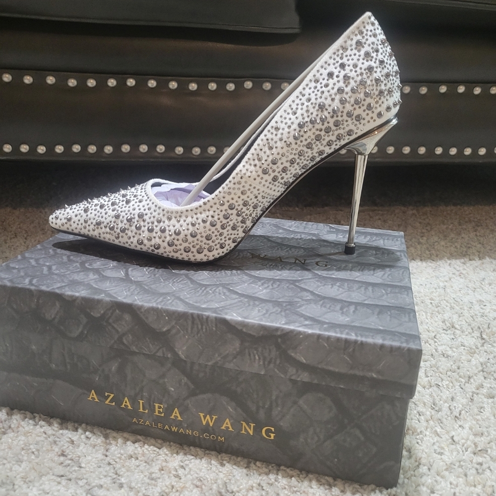 Azalea Wang Silver Studded Heels
